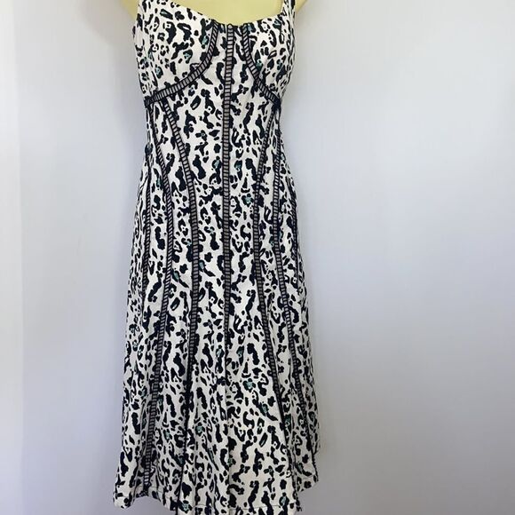 Nanette Lepore Dress Black White Fit & Flare "LEOPARD" Dress Excellent~S… - Picture 6 of 8
